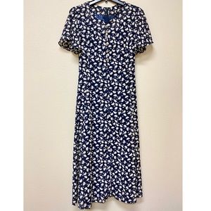 ⚡️FLASH SALE⚡️VINTAGE Navy Cream Polkadots Dress